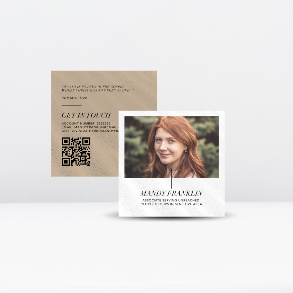 Missionary Prayer Card